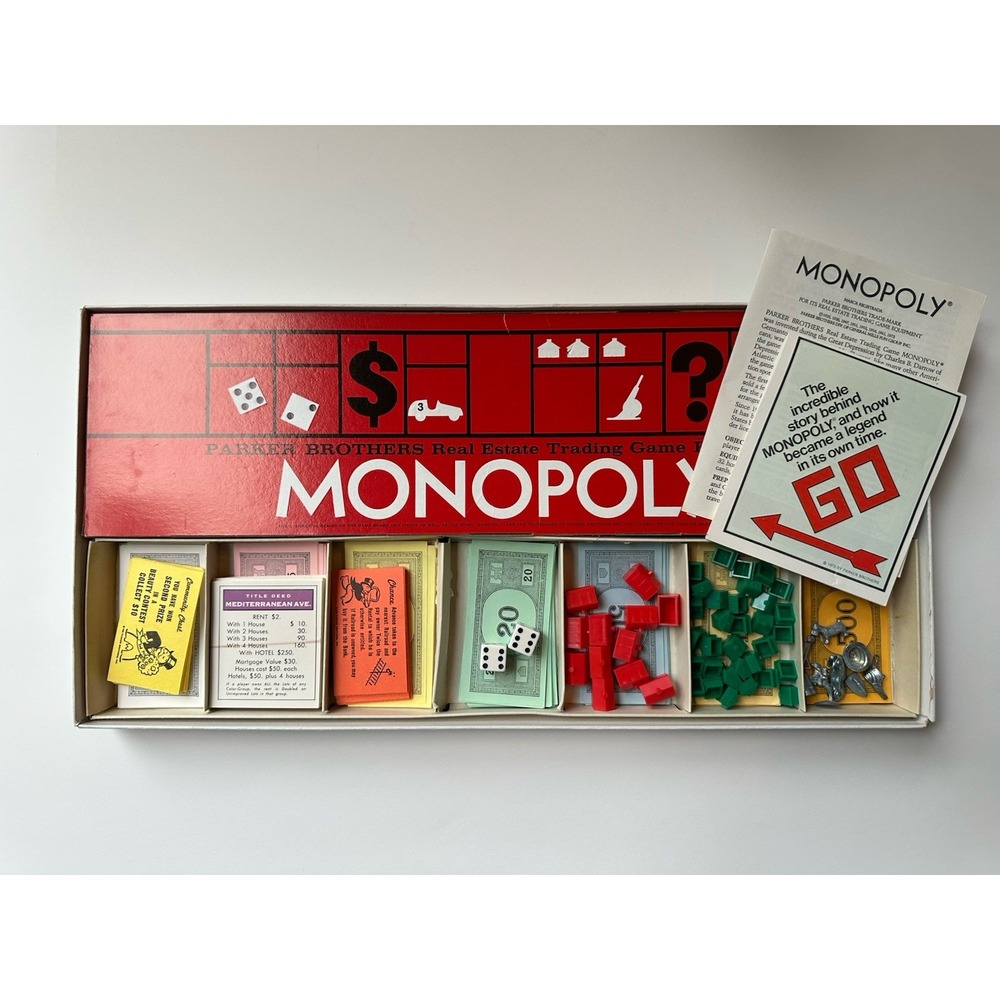 Monopoly Parker Brothers Board Game: Vintage 1973: Complete Minus 1$ Clean